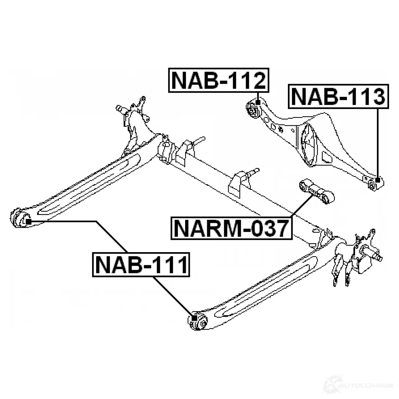 Сайлентблок FEBEST 5EU8 CZ0 3828143 4056111024301 nab113 изображение 1