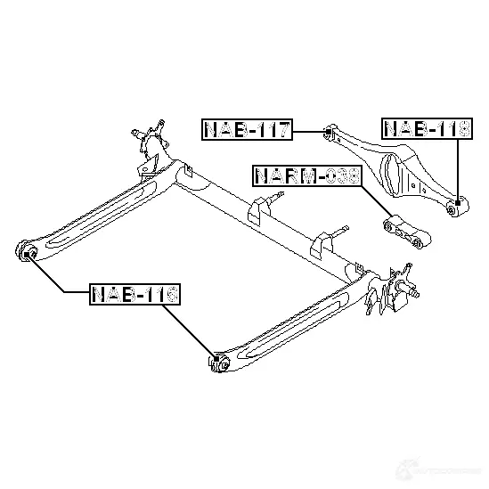 Сайлентблок FEBEST 3828148 EOSZD 68 nab118 4056111016108 изображение 1