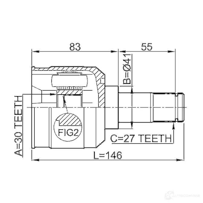 Шрус приводного вала, комплект FEBEST NQ IKB 0411cs9mtrh 3823012 4056111040882 изображение 1