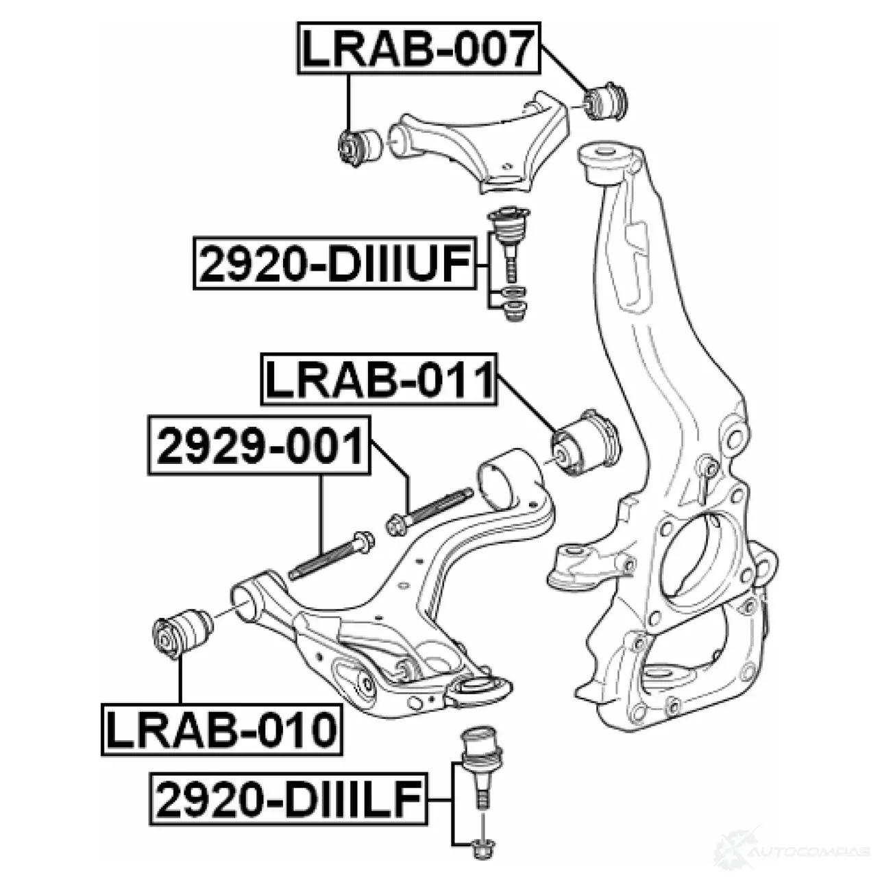 Сайлентблок FEBEST 4056111065281 lrab007 UOL1L2 R 3827137 изображение 1