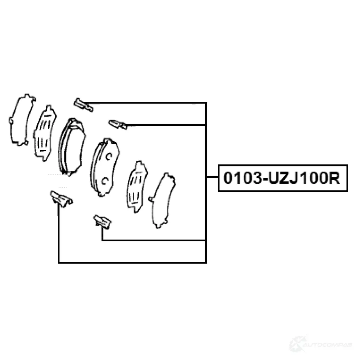 Комплектующие, колодки дискового тормоза FEBEST 0103-UZJ100R L 8PQJ 1440023839 изображение 1