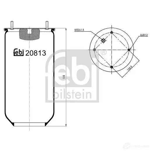 Пневмоподушка FEBI BILSTEIN 6E86 S 1069567 4027816208136 20813