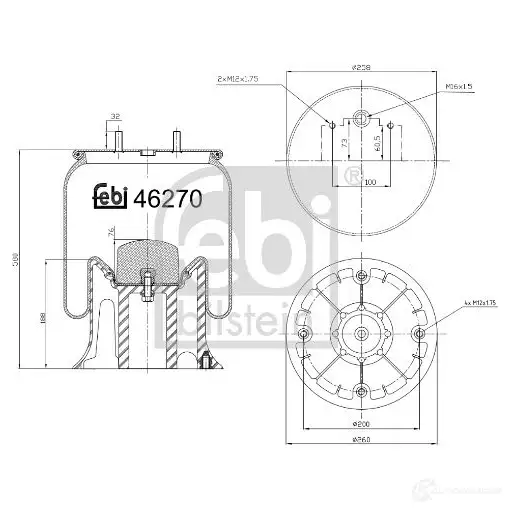 Пневмоподушка FEBI BILSTEIN 1092012 JL8I 4 4027816462705 46270