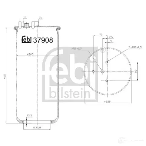 Пневмоподушка FEBI BILSTEIN 4027816379089 1084180 TQJG LX 37908 изображение 0