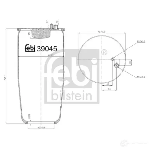 Пневмоподушка FEBI BILSTEIN 4027816390459 Q0TJ1 VP 39045 1085321