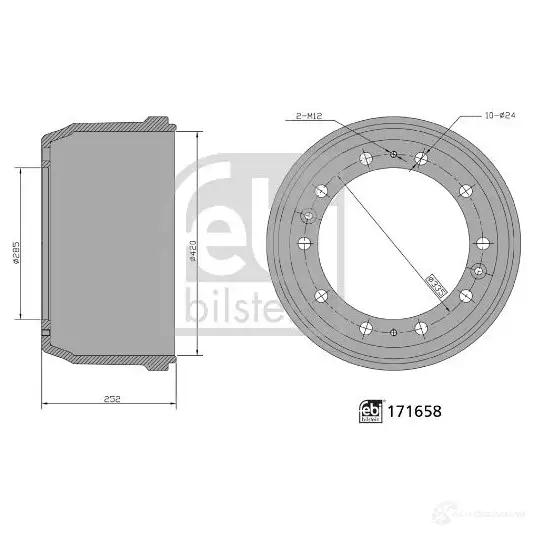Тормозной барабан FEBI BILSTEIN 1438360154 20O 87 171658