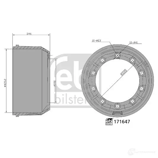 Тормозной барабан FEBI BILSTEIN 4LWW B6 171647 1438360156