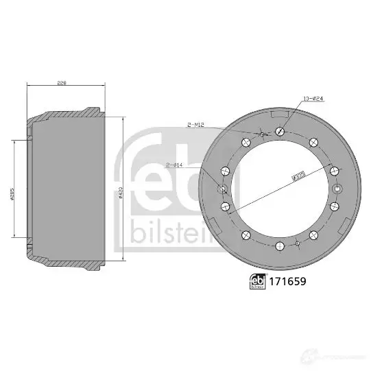 Тормозной барабан FEBI BILSTEIN 171659 1C4MWS 5 1438360211 изображение 0