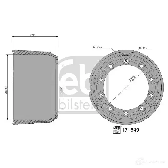 Тормозной барабан FEBI BILSTEIN I6I3 D 171649 1438360228