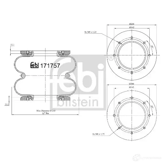 Тормозной шланг FEBI BILSTEIN 1B E04C 28609 1075802 4027816286097 изображение 0