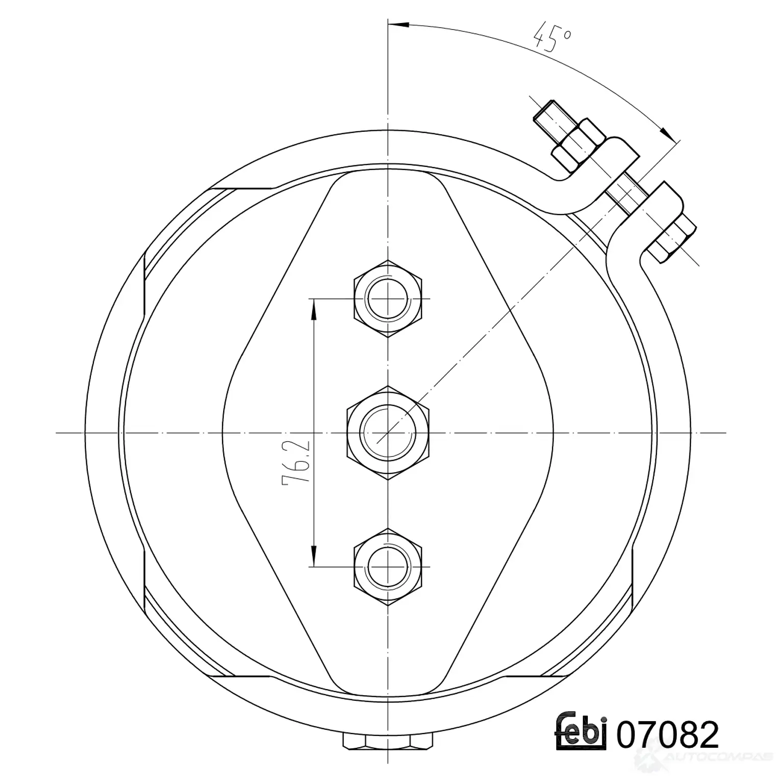 Тормозная пневматическая камера FEBI BILSTEIN 07082 4027816070825 BCDGX D7 1059641 изображение 1