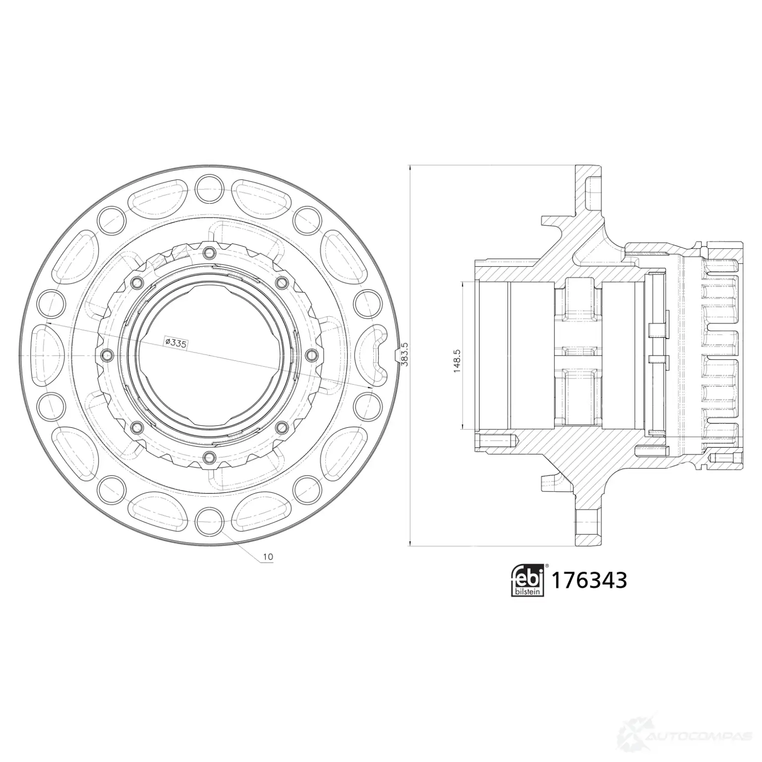 Ступица колеса FEBI BILSTEIN 1439566233 176343 6Q8 EUFN