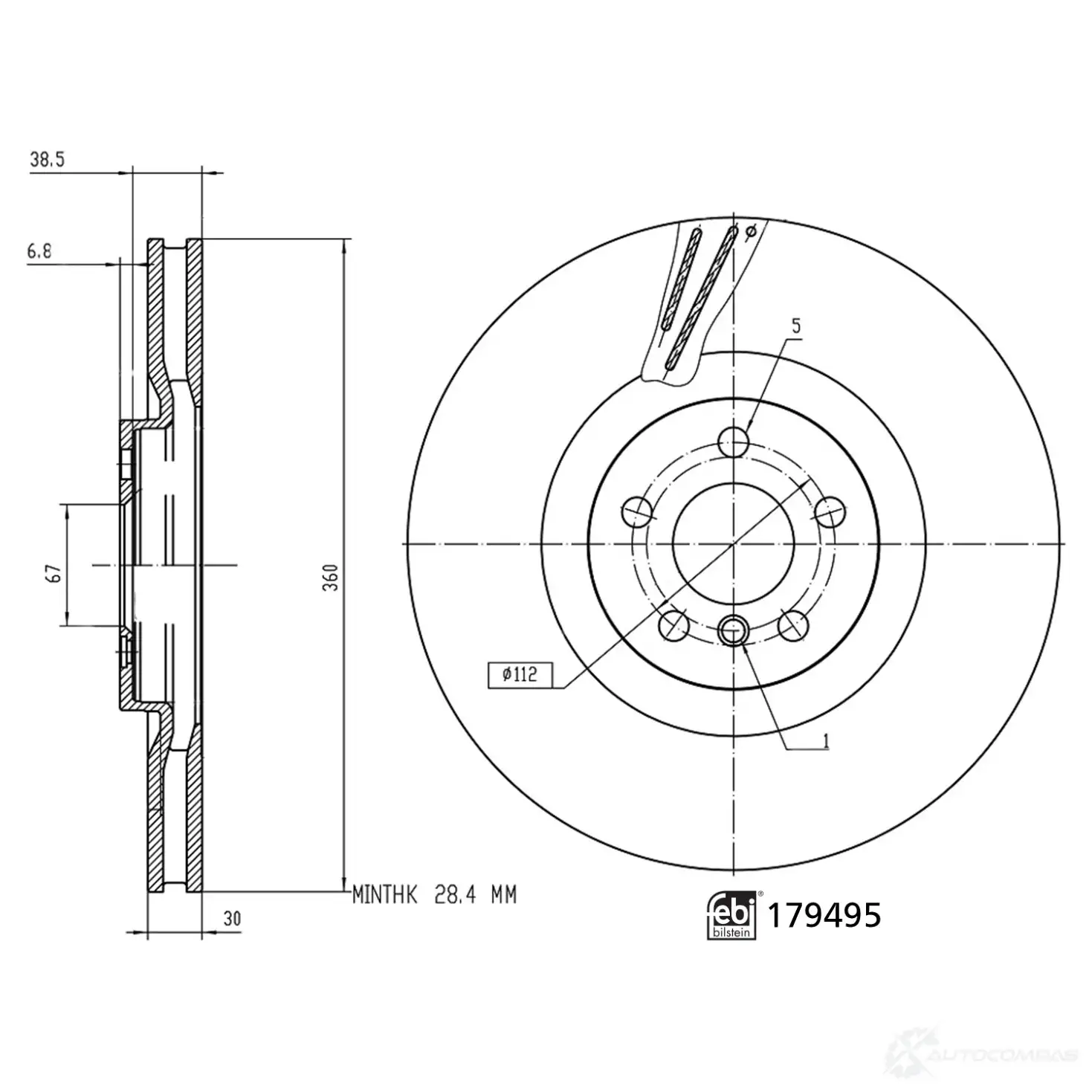 Тормозной диск FEBI BILSTEIN 179495 1439885823 M87 ARD8 изображение 0
