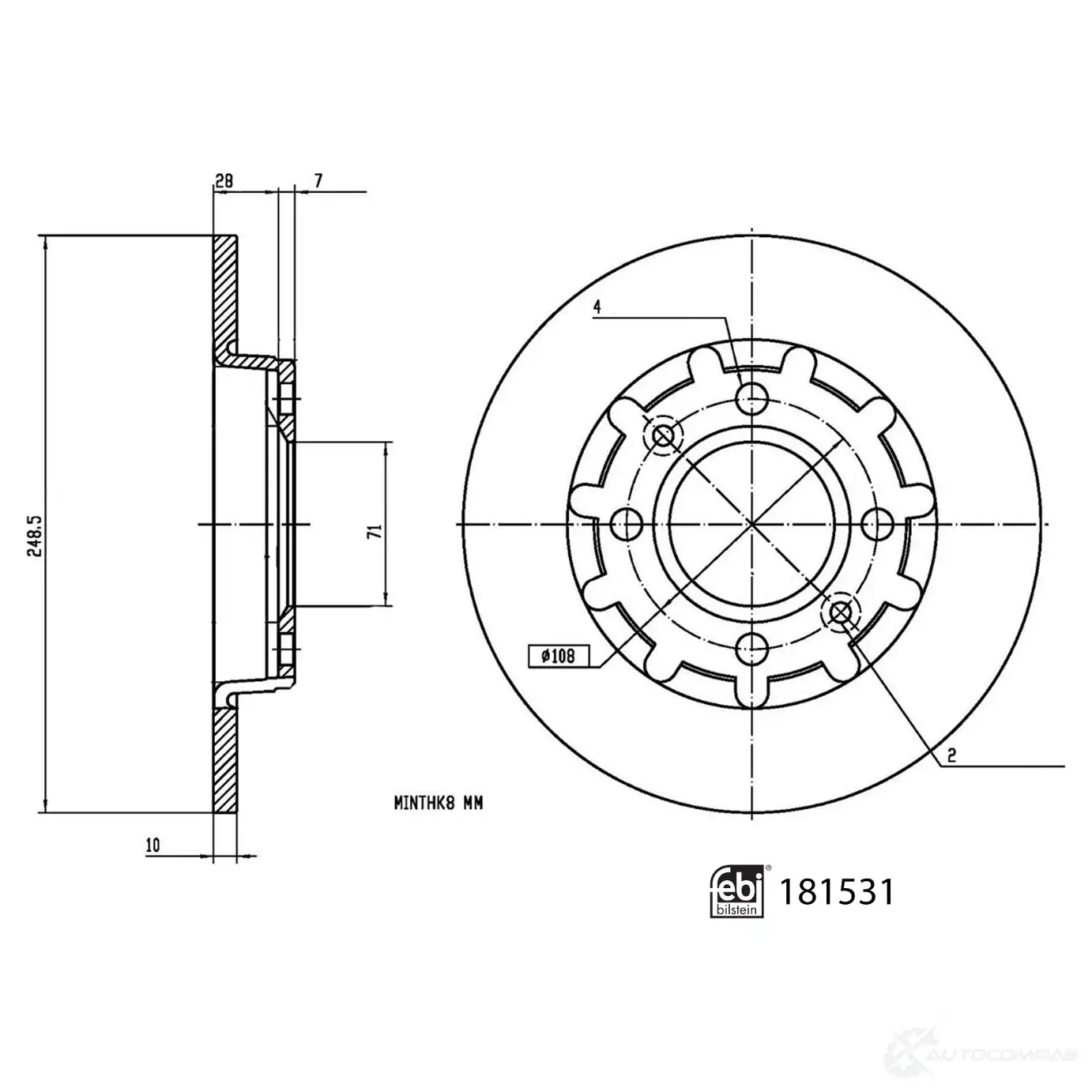 Тормозной диск FEBI BILSTEIN QY10 A 1439885850 181531 изображение 0