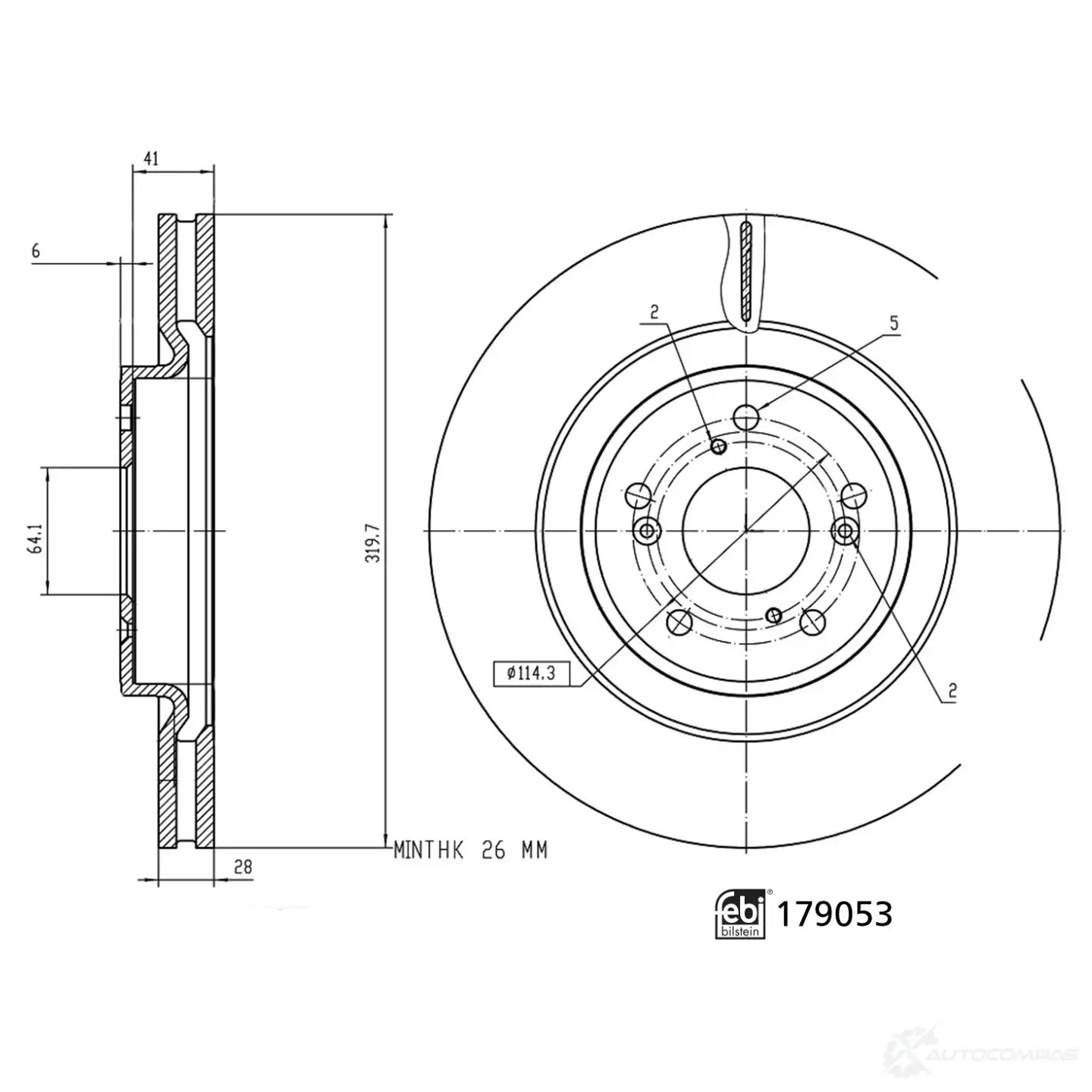 Тормозной диск FEBI BILSTEIN 1439885944 179053 4CYDF JV