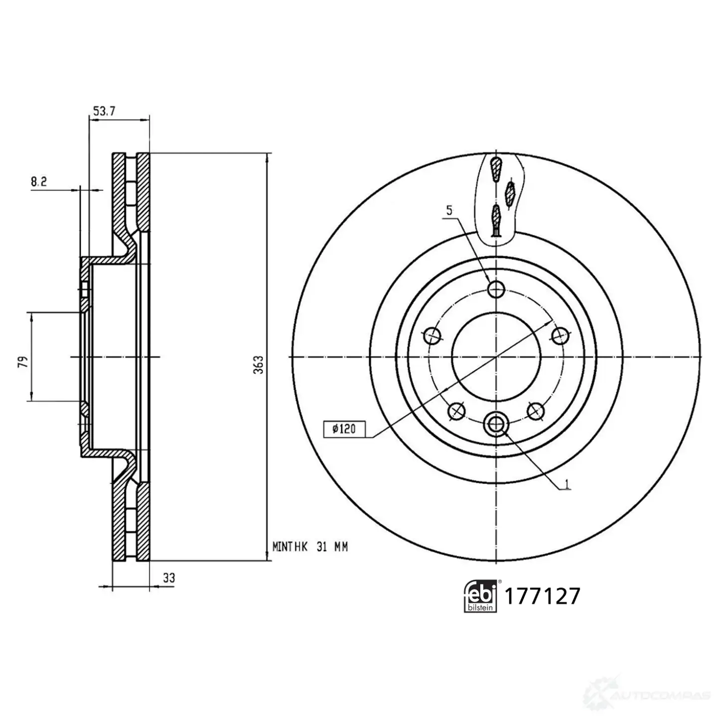 Тормозной диск FEBI BILSTEIN 177127 08 Y9X 1438330799