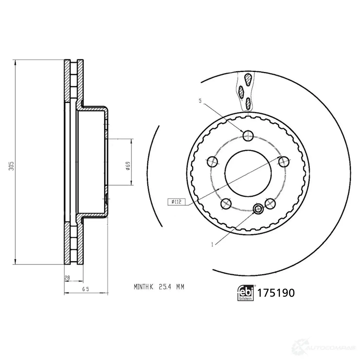 Тормозной диск FEBI BILSTEIN 1437383406 NBL VRWF 175190