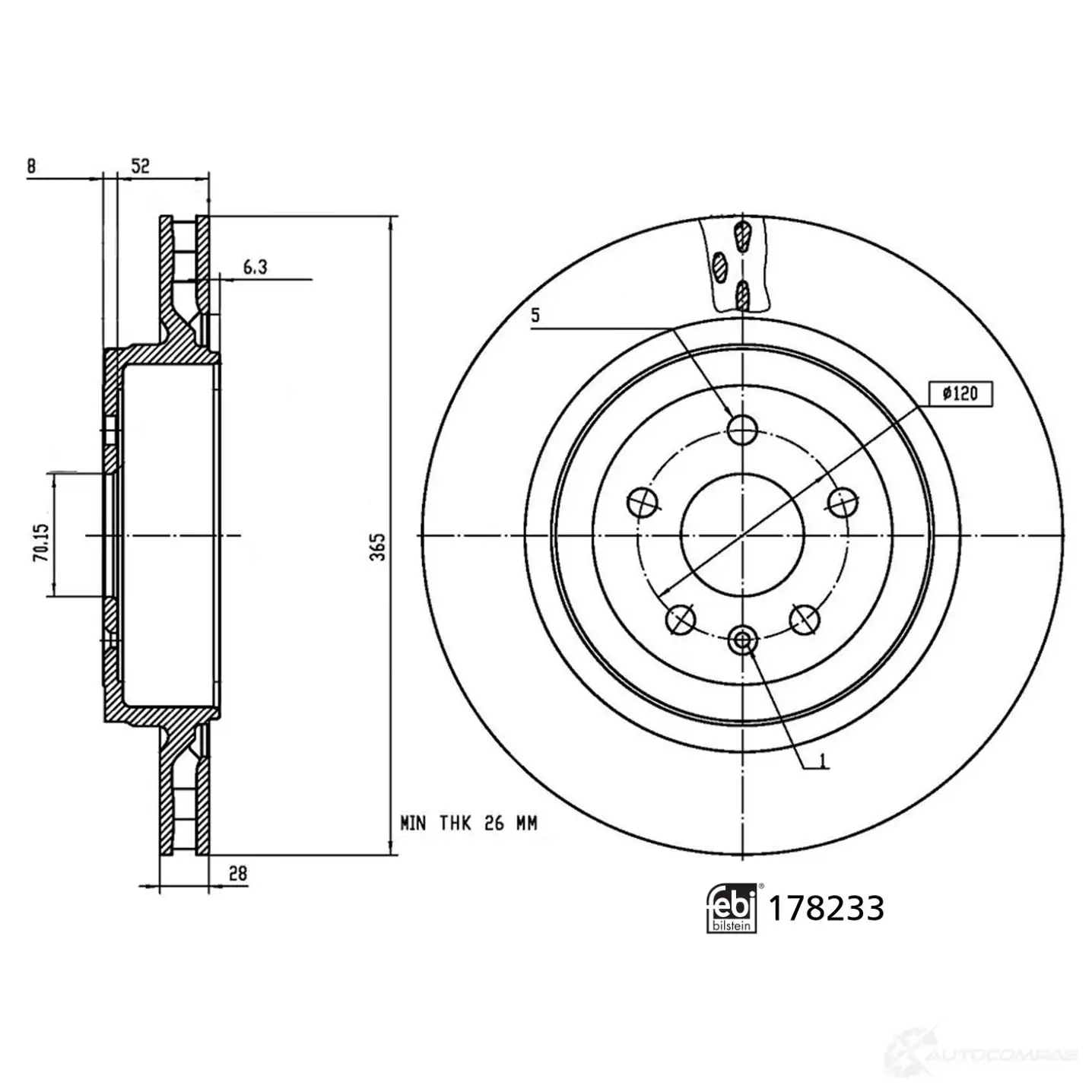 Тормозной диск FEBI BILSTEIN 178233 1438331123 KH8K X изображение 0