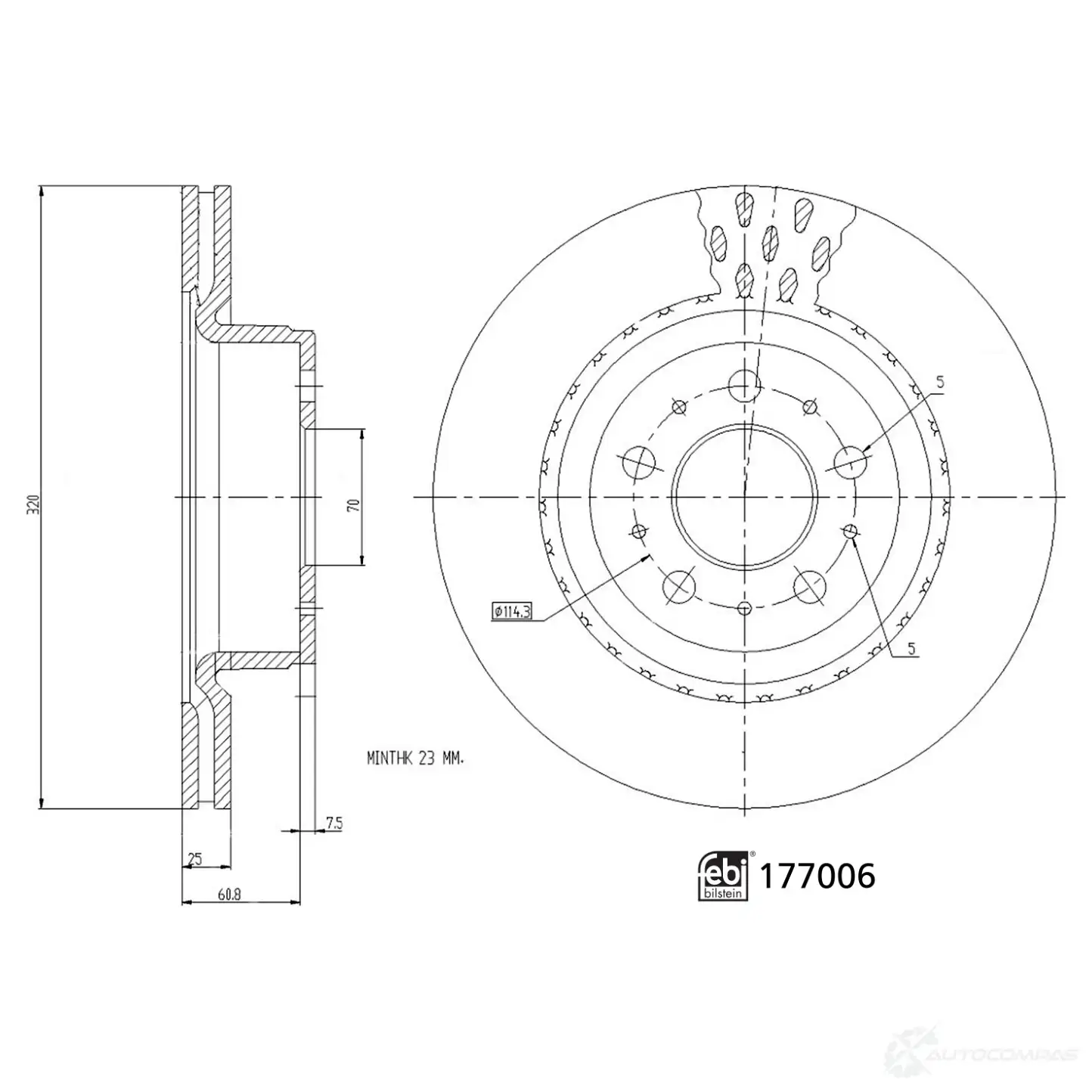 Тормозной диск FEBI BILSTEIN JVS 5Y7 1438330844 177006