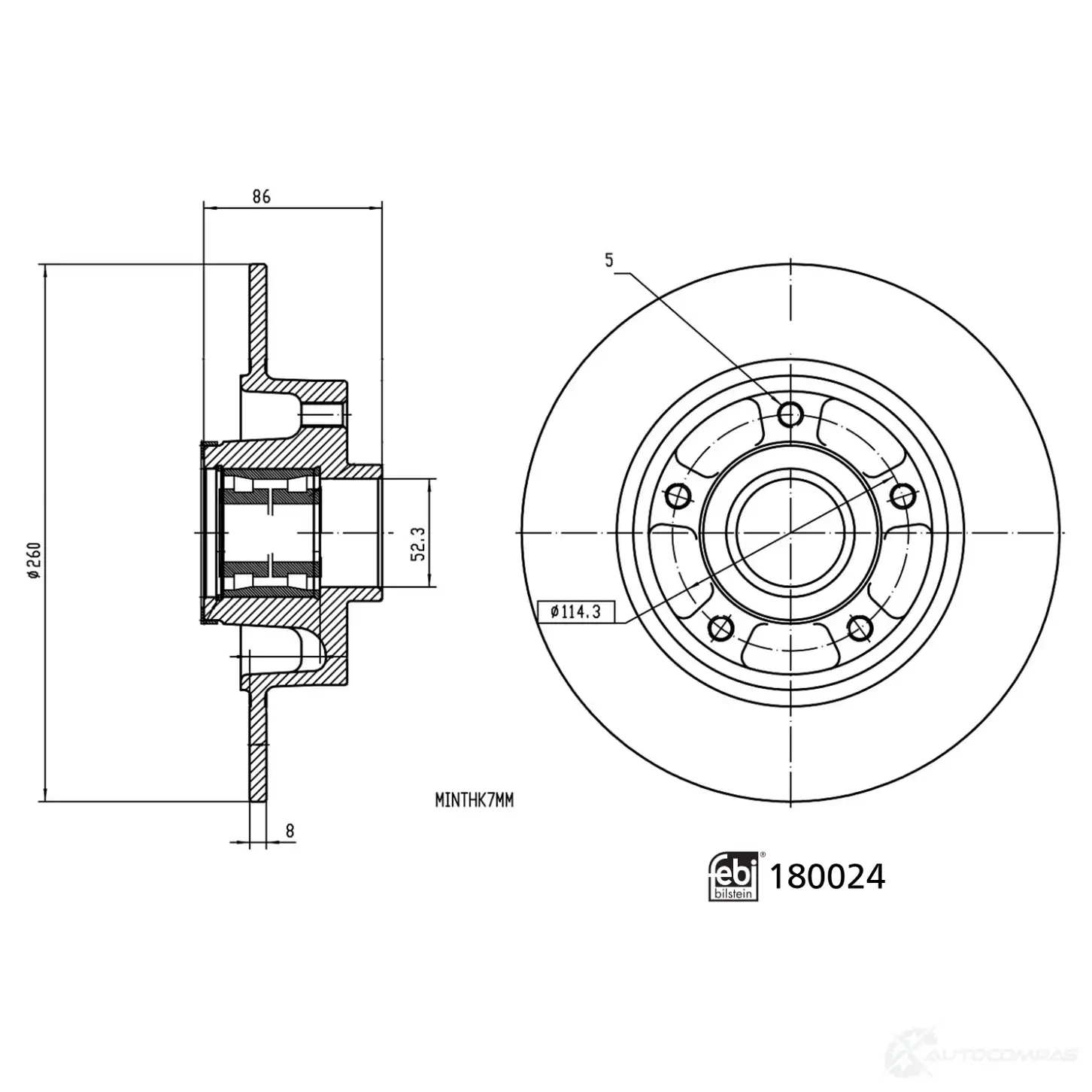 Тормозной диск FEBI BILSTEIN CQX 7Q6 180024 1439886140