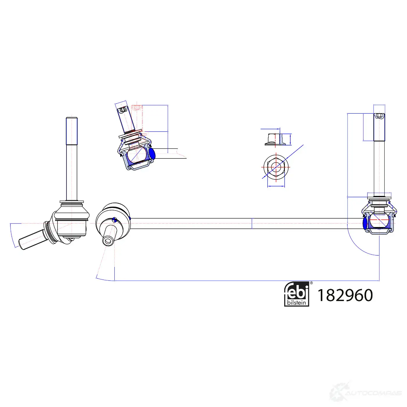 Стойка стабилизатора FEBI BILSTEIN 182960 179O3 6 1439887595 изображение 0