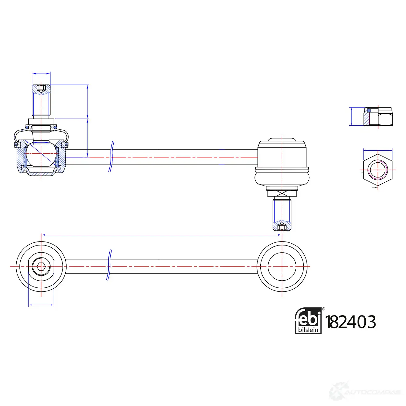 Стойка стабилизатора FEBI BILSTEIN 182403 IYJ605 B 1439887619