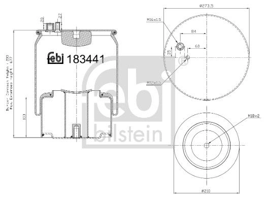 Пневмоподушка FEBI BILSTEIN 1440299115 183441 Z7X NFK