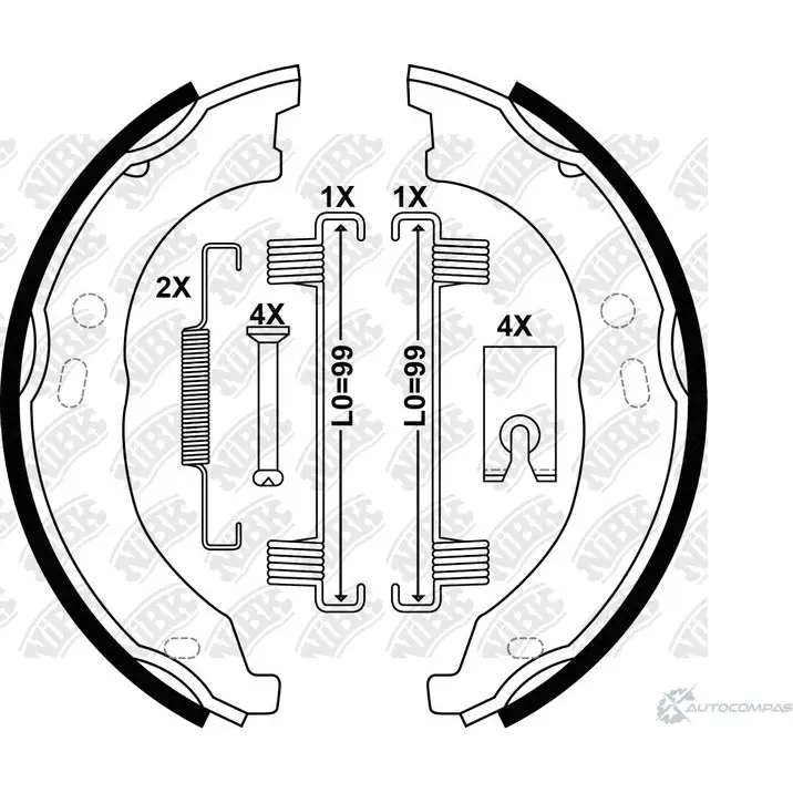 Барабанные колодки NIBK 1270823898 FN0681 T RAFI