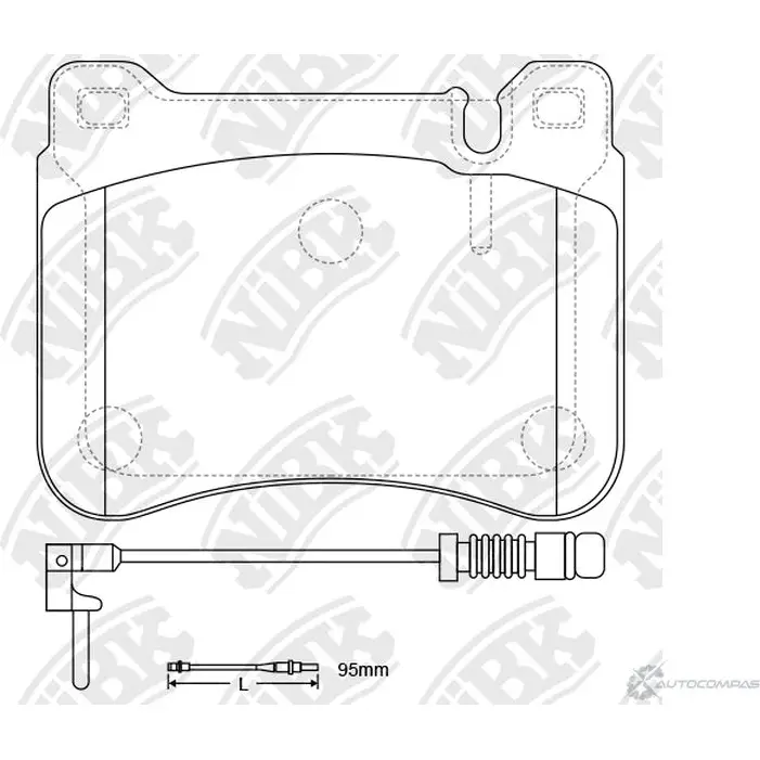 Тормозные колодки дисковые, комплект NIBK PN0037W WM VABMX 1270829074