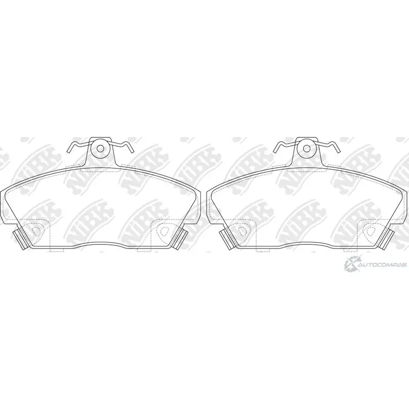 Тормозные колодки дисковые, комплект NIBK 4582431708510 PN0259 3834765 I25DK W