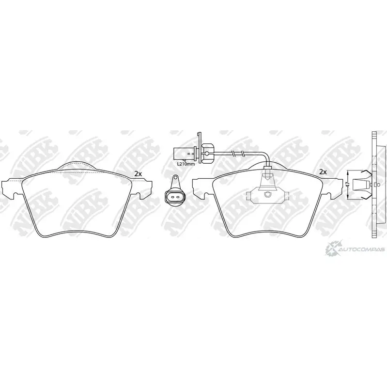Тормозные колодки дисковые, комплект NIBK PN0340W 3834838 Z3 P0Y 4580270587921