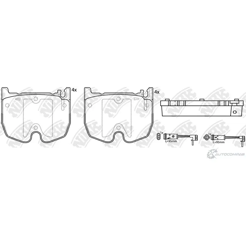 Тормозные колодки дисковые, комплект NIBK CDQ QH 3834840 PN0341W 4582431709500