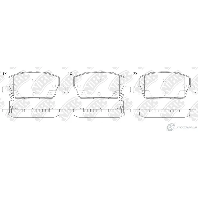 Тормозные колодки дисковые, комплект NIBK 1437122832 PN0628 GJ89X 6 изображение 0