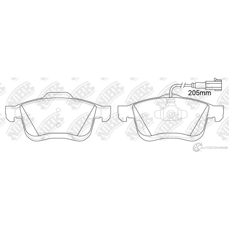 Тормозные колодки дисковые, комплект NIBK 1436738138 PN0748W UI J7S