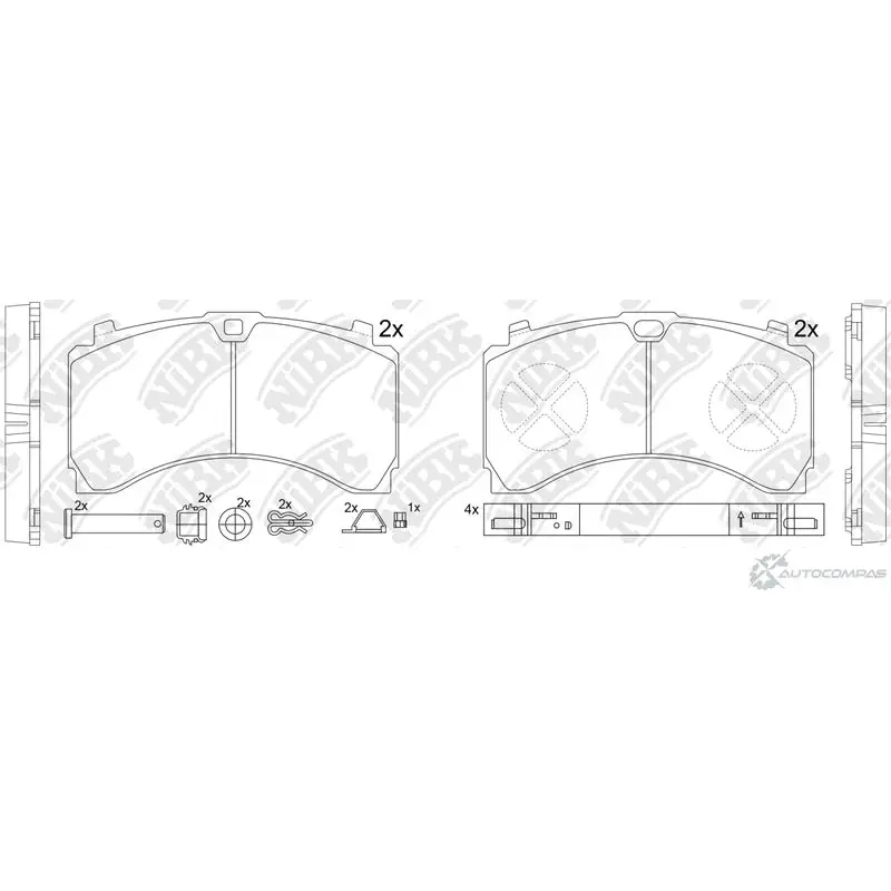 Тормозные колодки дисковые, комплект NIBK UK 3JE 1437122884 PN0919