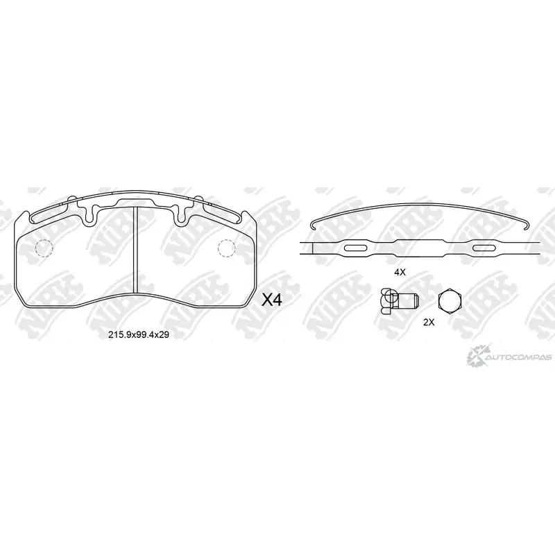 Тормозные колодки дисковые, комплект NIBK 1437122888 PN0923 BSK GFX8