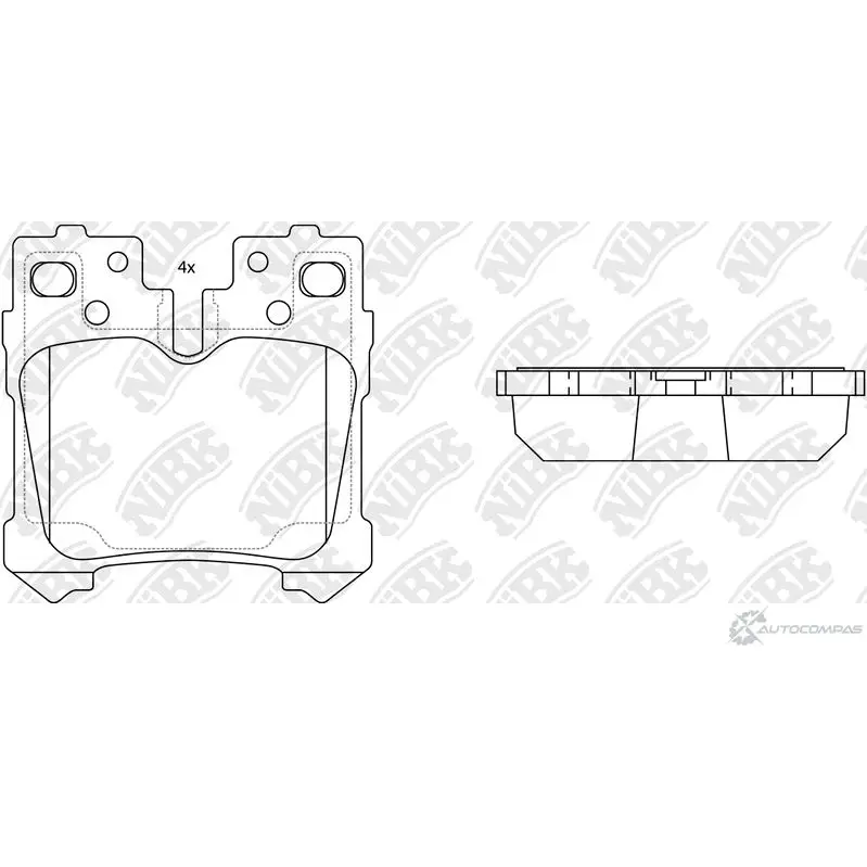 Тормозные колодки дисковые, комплект NIBK PN1844 2N3 DI 4582431708442 3835294 изображение 0