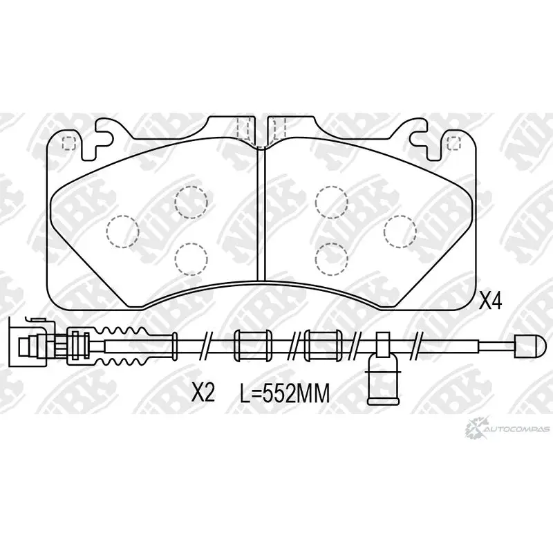 Тормозные колодки дисковые, комплект NIBK 1436738216 PN1856W ZR3O NS
