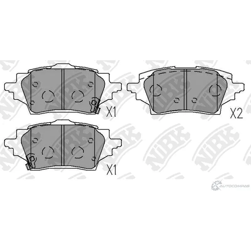 Тормозные колодки дисковые, комплект NIBK PN1867 4D447 0O 1437122919