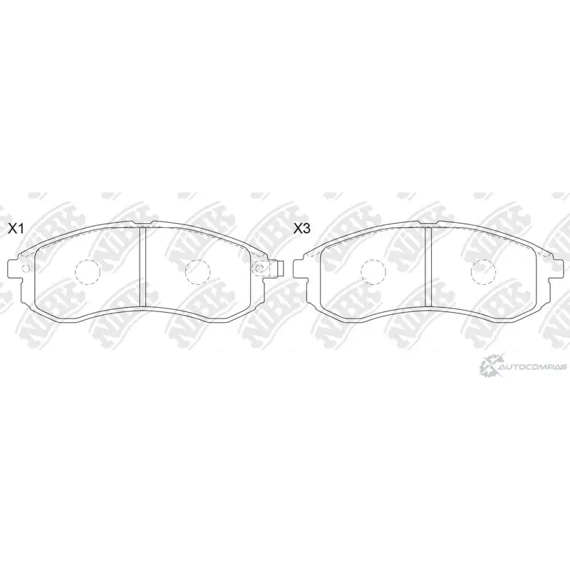 Тормозные колодки дисковые, комплект NIBK 6 2V84Q 3835453 4582431706745 PN3808 изображение 0