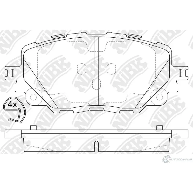 Тормозные колодки дисковые, комплект NIBK 1270850280 U0G9 JW PN5817