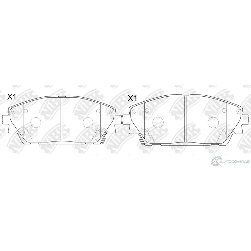 Тормозные колодки дисковые, комплект NIBK PN5821 1437122933 A X8G1A