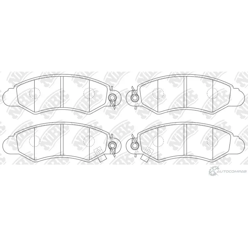 Тормозные колодки дисковые, комплект NIBK 3835572 PN7477 4582409057411 V8D7X G