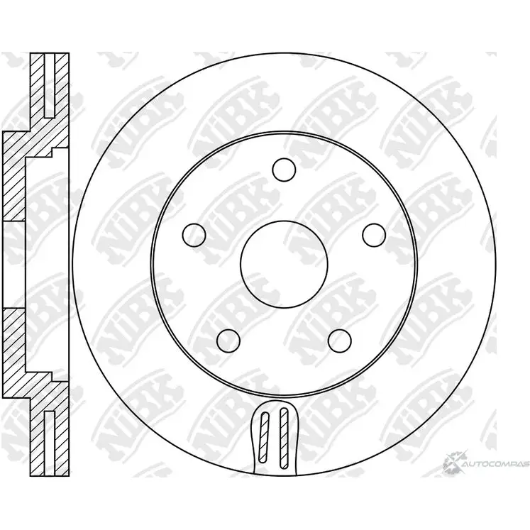 Тормозной диск Nibk 1437123719 RN1725V J9WQXG 6ZA7 D изображение 0