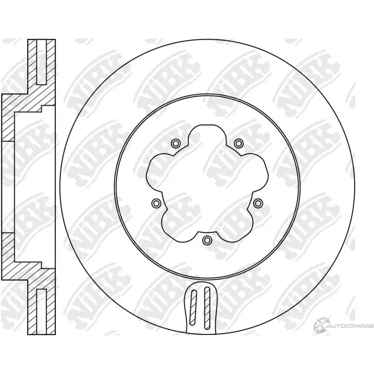 Тормозной диск Nibk 1437123944 5KOTDU RN2077V C BRSH изображение 0