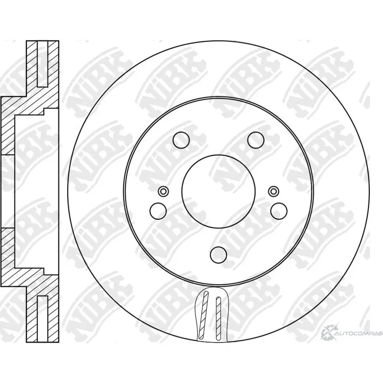 Тормозной диск Nibk 1437123978 CQM00E RN2138V V1 FO8 изображение 0