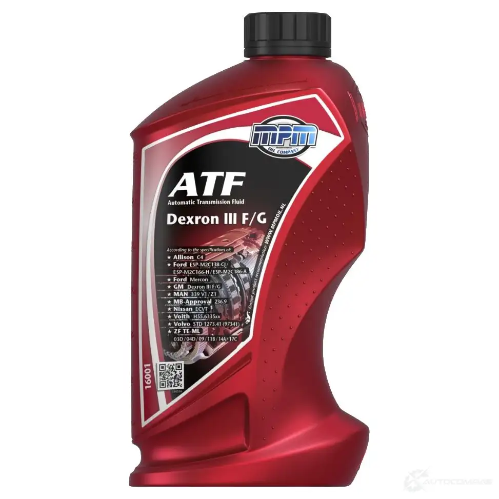 Трансмиссионное масло синтетическое 16001 MPM ATF Dexron 3 G, 1 л MPM 16001 1437631206 3ME 4E0J