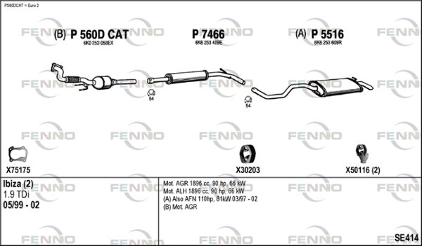 Выхлопная система FENNO 4ZRL 4 SE414 2902723 изображение 0