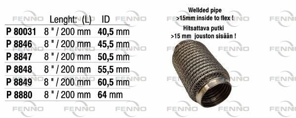 Гофра глушителя FENNO P80031 A1 ANEM8 1441020943
