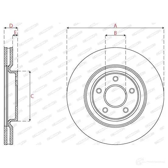 Тормозной диск FERODO WH DMWW 1438331151 DDF2785C-1 изображение 1